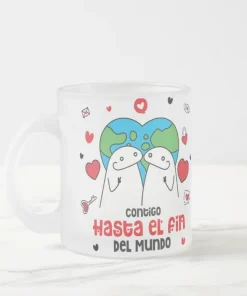 Taza de Vidrio Glaseado 10 onzas «Día del Amor y la Amistad»