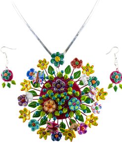 Collar de Barro Betus Decorado con Flores